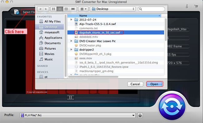Import Flash file Import Flash file